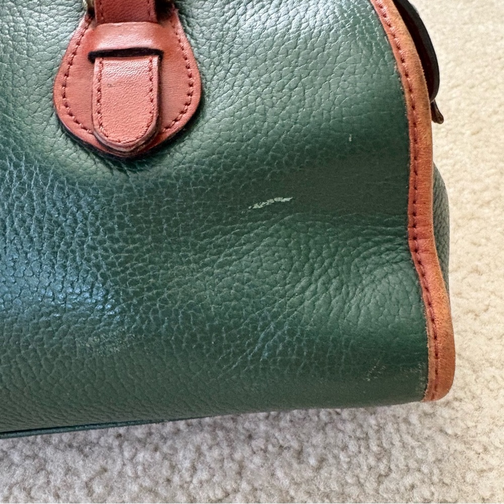 Vintage Liz Claiborne Green and Brown Leather Bag - Picture 3 of 16